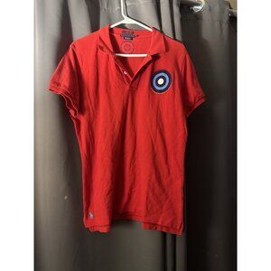 Ralph Lauren - Red Purple Multi Women's Polo Shirt Xl Targets Breast Cancer